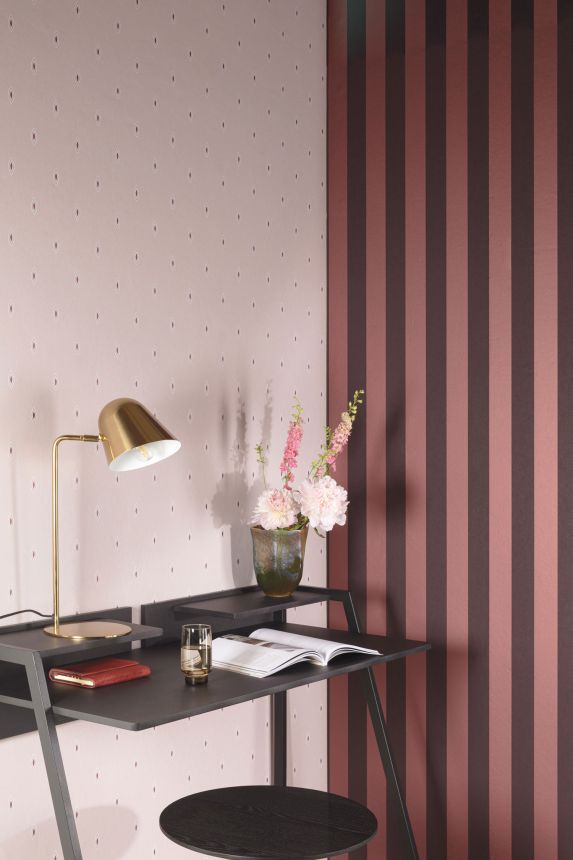 Black-pink striped wallpaper, OTH406, Othello, Zoom by Masureel
